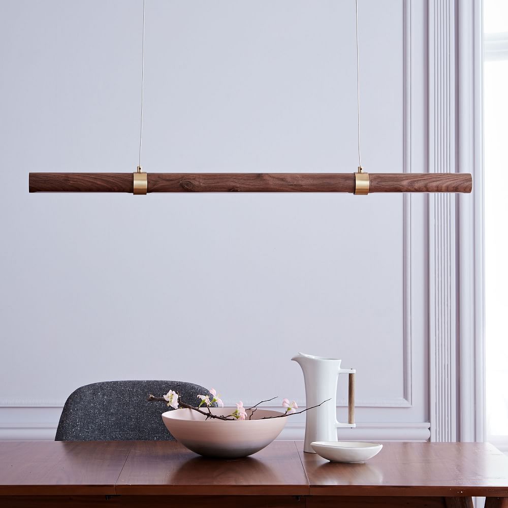 Linear Wood LED Pendant West Elm Australia